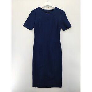 T Tahari Women's Judianne Short Sleeve Blue Dress Size 2 US